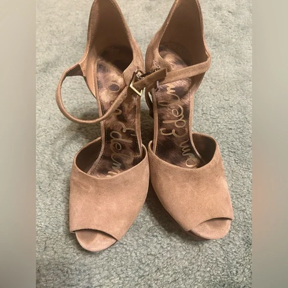 Sam Edelman Women's Tan Peep Toe Heels - Picture 5 of 5